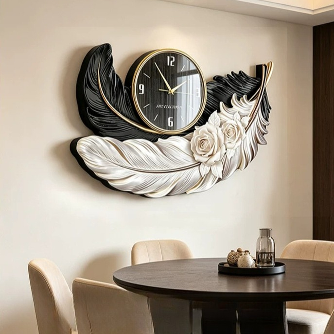 High-end Feather Design Wall C - đánh giá và giá Luxury Watch Wall Clock