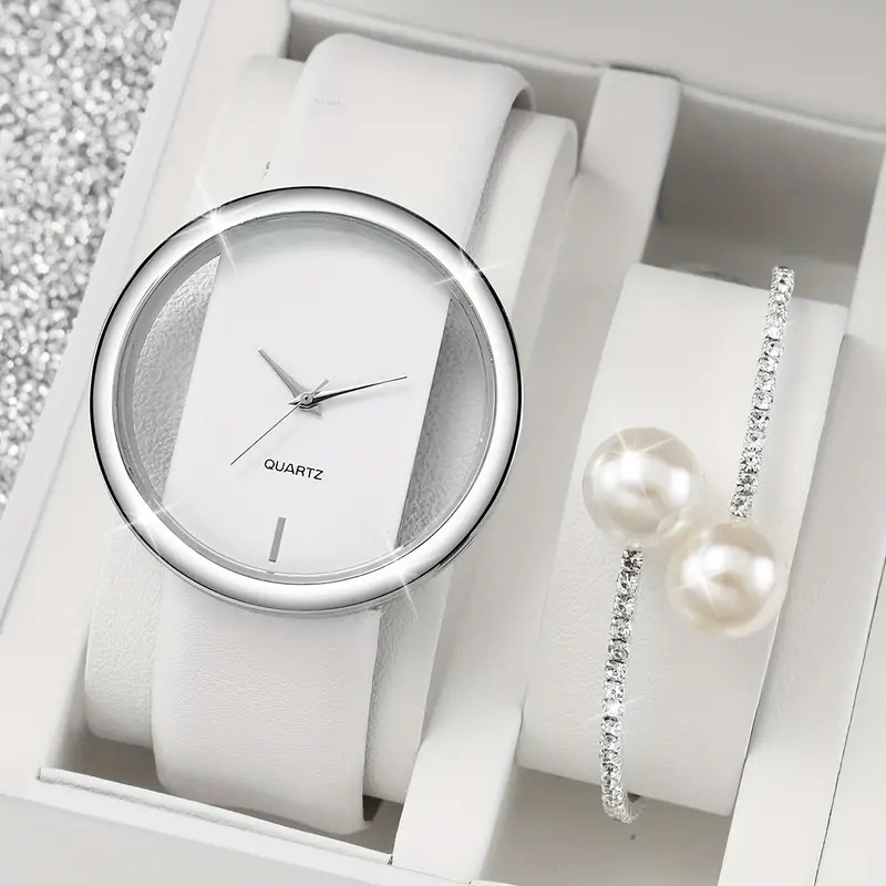2pcs Fashion White Simple Watc - đánh giá và giá Luxury Watch White