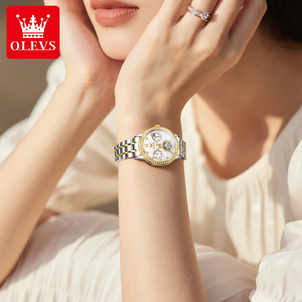 OLEVS Automatic Watch For Wome - đánh giá và giá Luxury Watch White