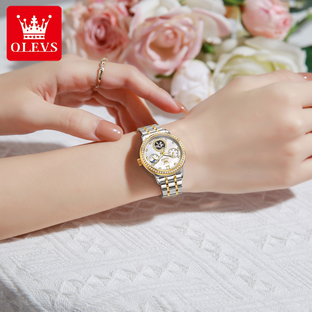 OLEVS Automatic Watch For Wome - đánh giá và giá Luxury Watch White