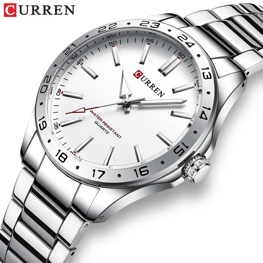 CURREN 8452 Silver White Gift  - đánh giá và giá Luxury Watch White