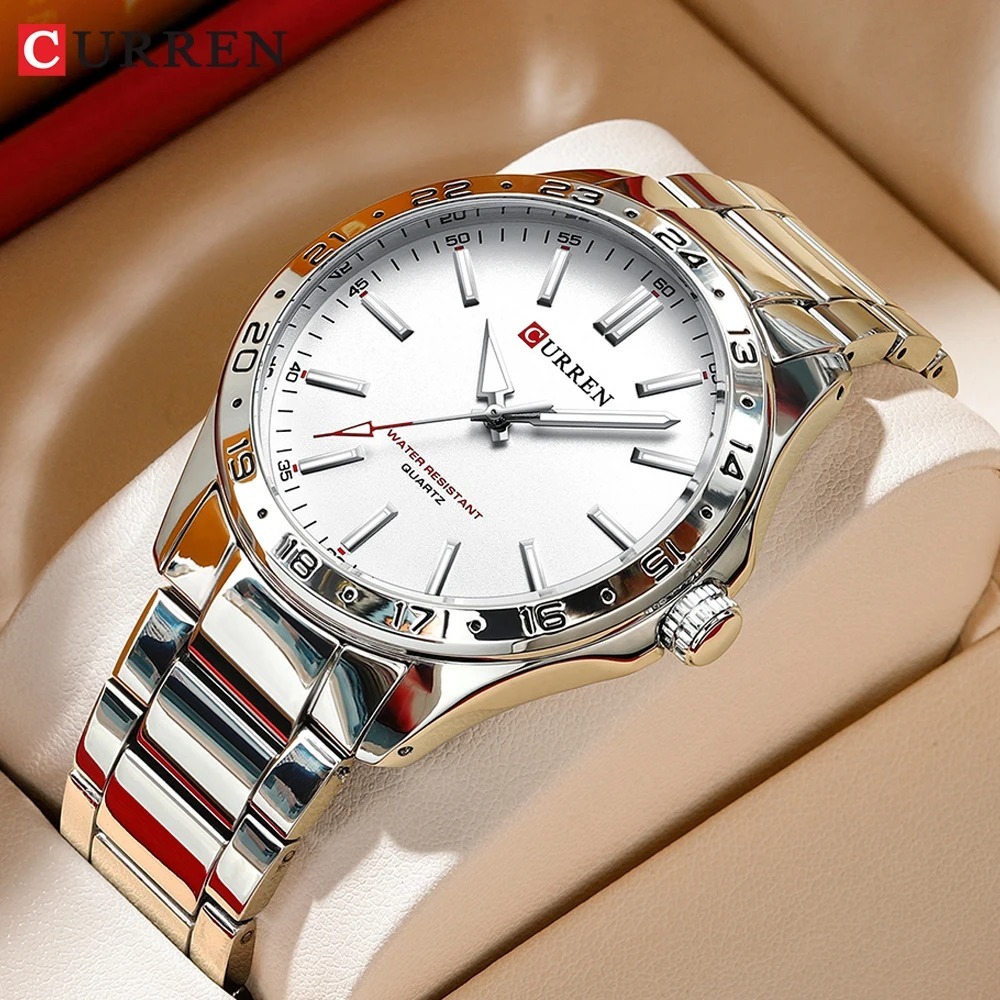 CURREN 8452 Silver White Gift  - đánh giá và giá Luxury Watch White