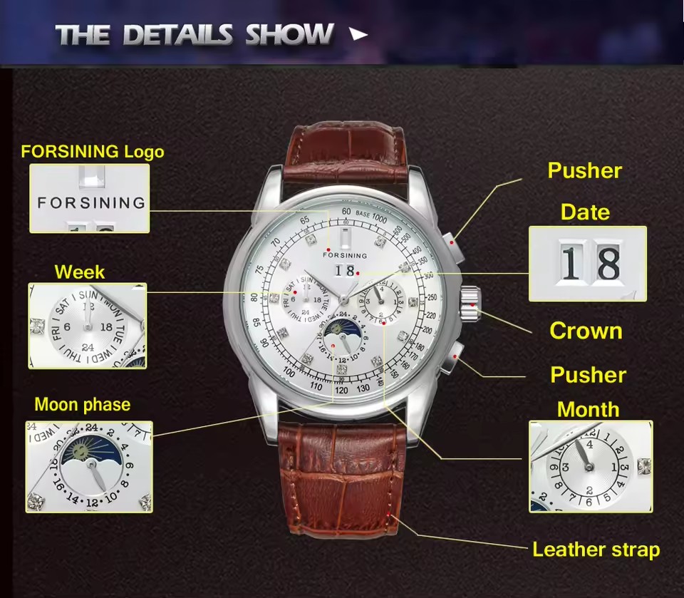 FORSINING Replica Multifunctio - đánh giá và giá Patek Philippe Watch Aquanaut