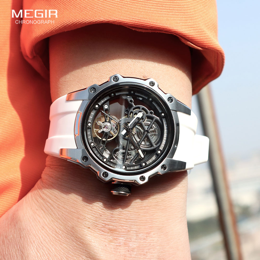 MEGIR Sports Automatic Mechani - đánh giá và giá Luxury Watch White