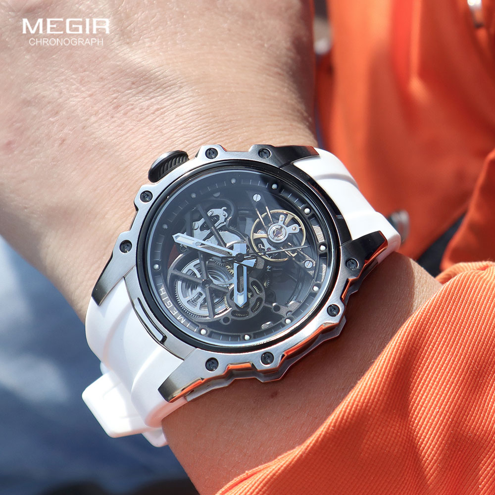 MEGIR Sports Automatic Mechani - đánh giá và giá Luxury Watch White