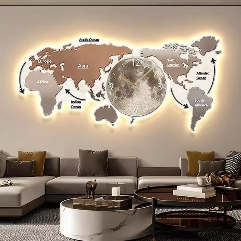 World Map Glowing Wall Clock L - đánh giá và giá Luxury Watch House