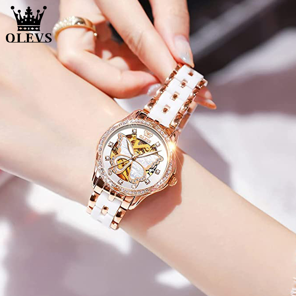 OLEVS Nữ Tự Động Của Đồng Hồ C - đánh giá và giá Luxury Watch White